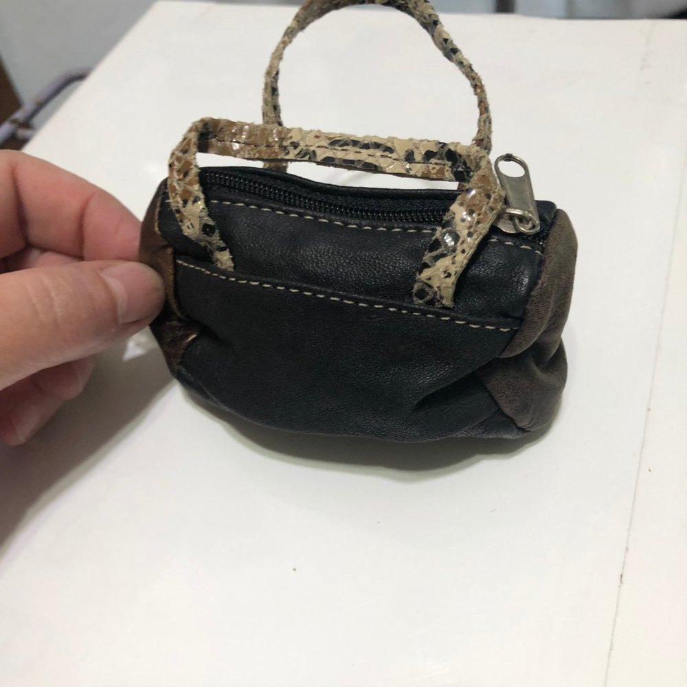 Genuine Leather Change Purse - Handmade - Miniature Handbag